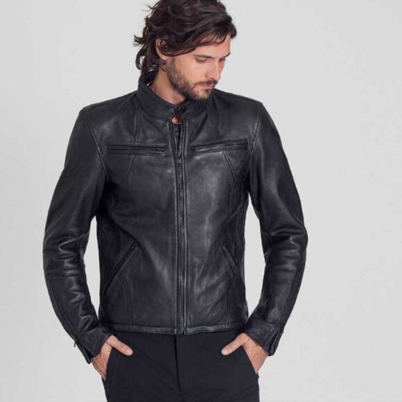 AETHER APPAREL Badlands Leather Motorcycle Jacket Mens M - Picture 2 of 7